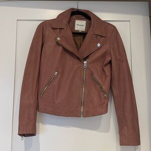 Madewell genuine leather mauve jacket